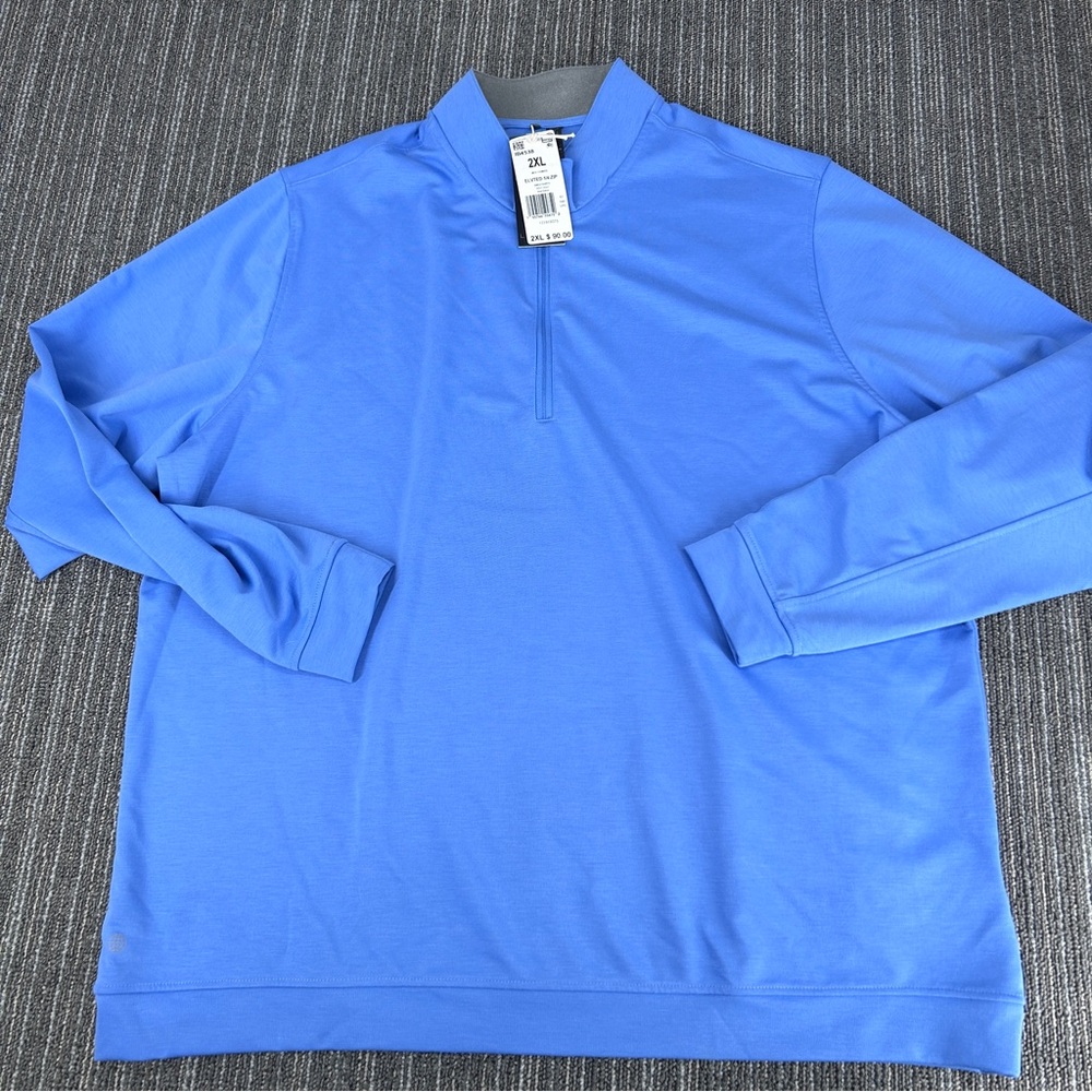 NWT Adidas Men's Light Blue Zip-Up Sweater